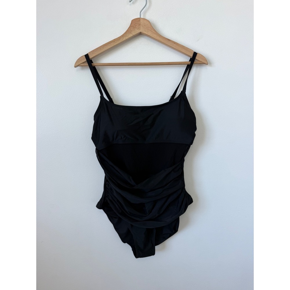 Women's‎ Black Mesh Panel One-Piece Swimsuit – Size XL – NWOT